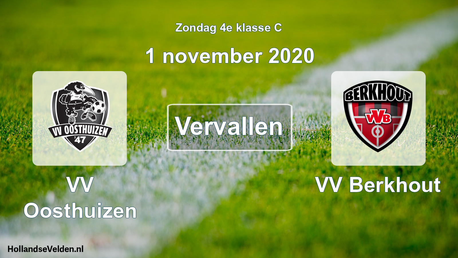 Scheduled Match: VV Oosthuizen - VV Berkhout (1 November 2020)