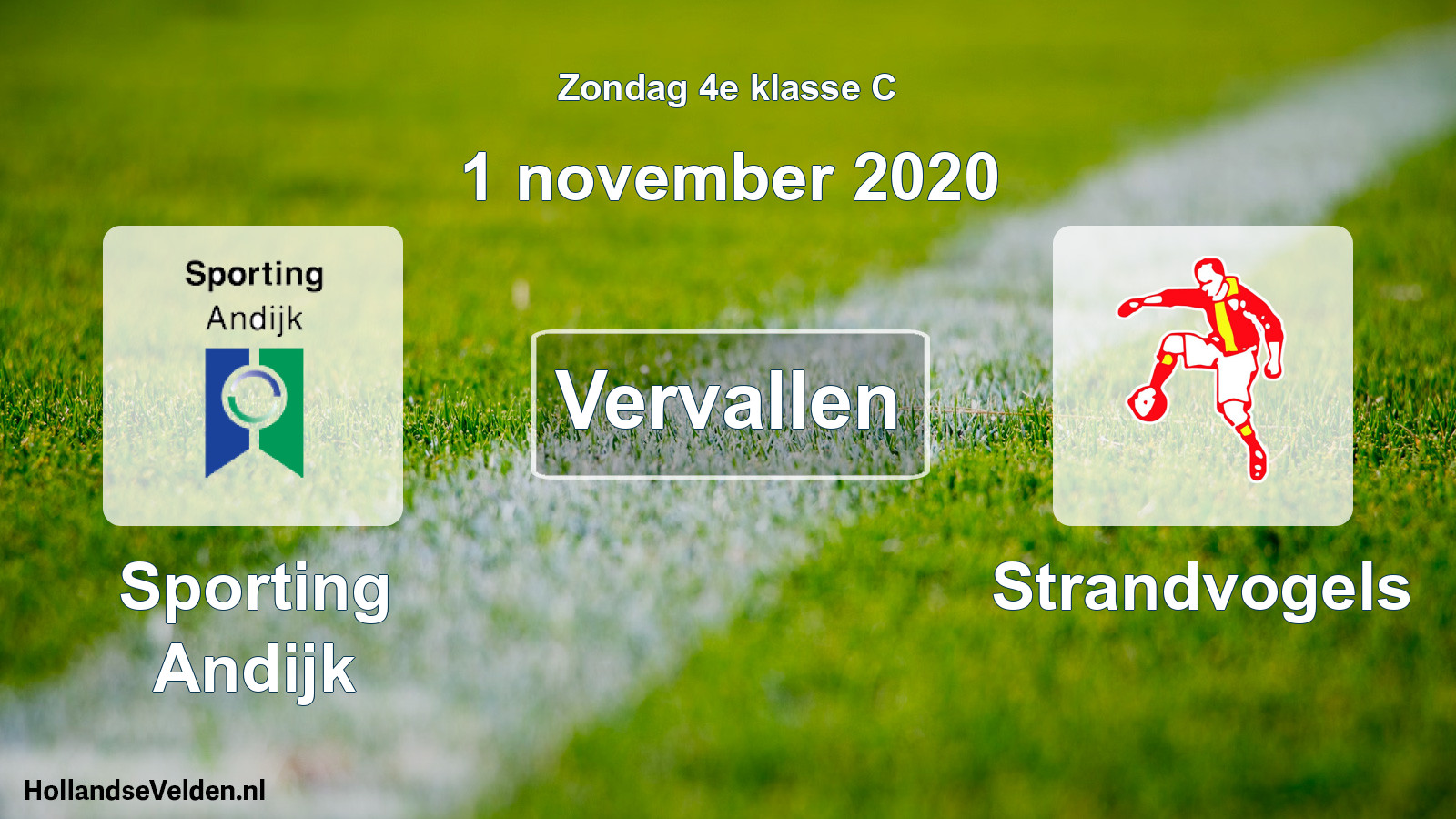 Scheduled Match: Sporting Andijk - Strandvogels (1 November 2020)