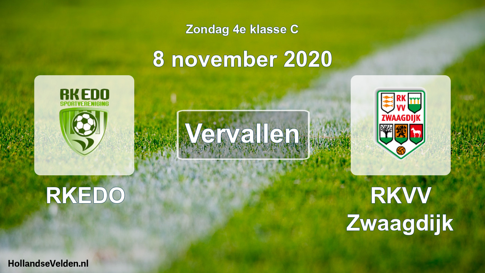 Scheduled Match: RKEDO - RKVV Zwaagdijk (8 November 2020)