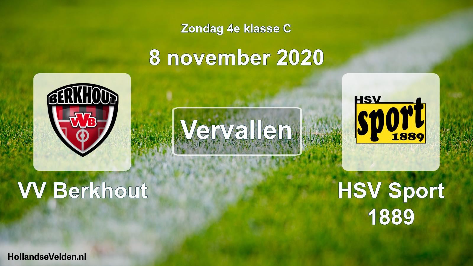 Scheduled Match: VV Berkhout - HSV Sport 1889 (8 November 2020)