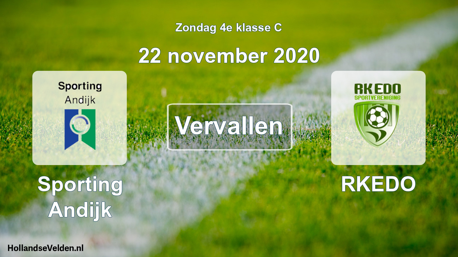 Scheduled Match: Sporting Andijk - RKEDO (22 November 2020)