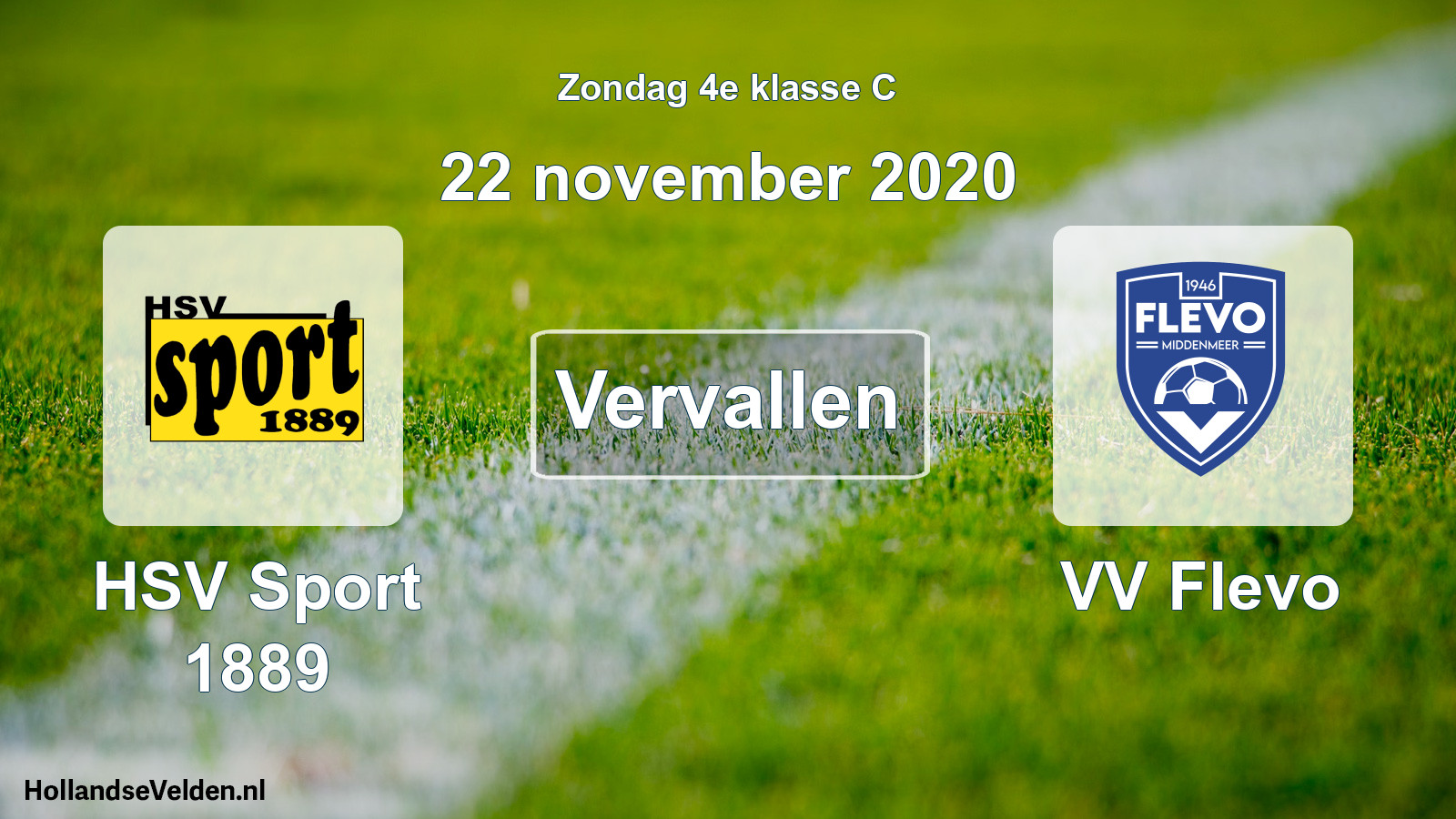Scheduled Match: HSV Sport 1889 - VV Flevo (22 November 2020)