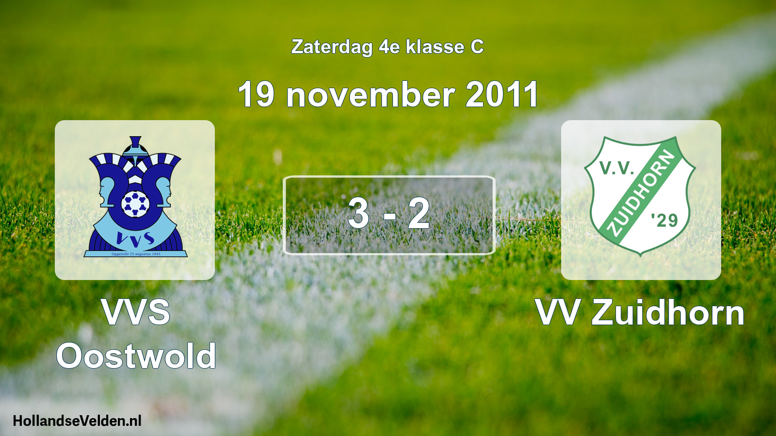 Total number of matches played: VVS Oostwold - VV Zuidhorn 3 - 2 (19 November 2011)