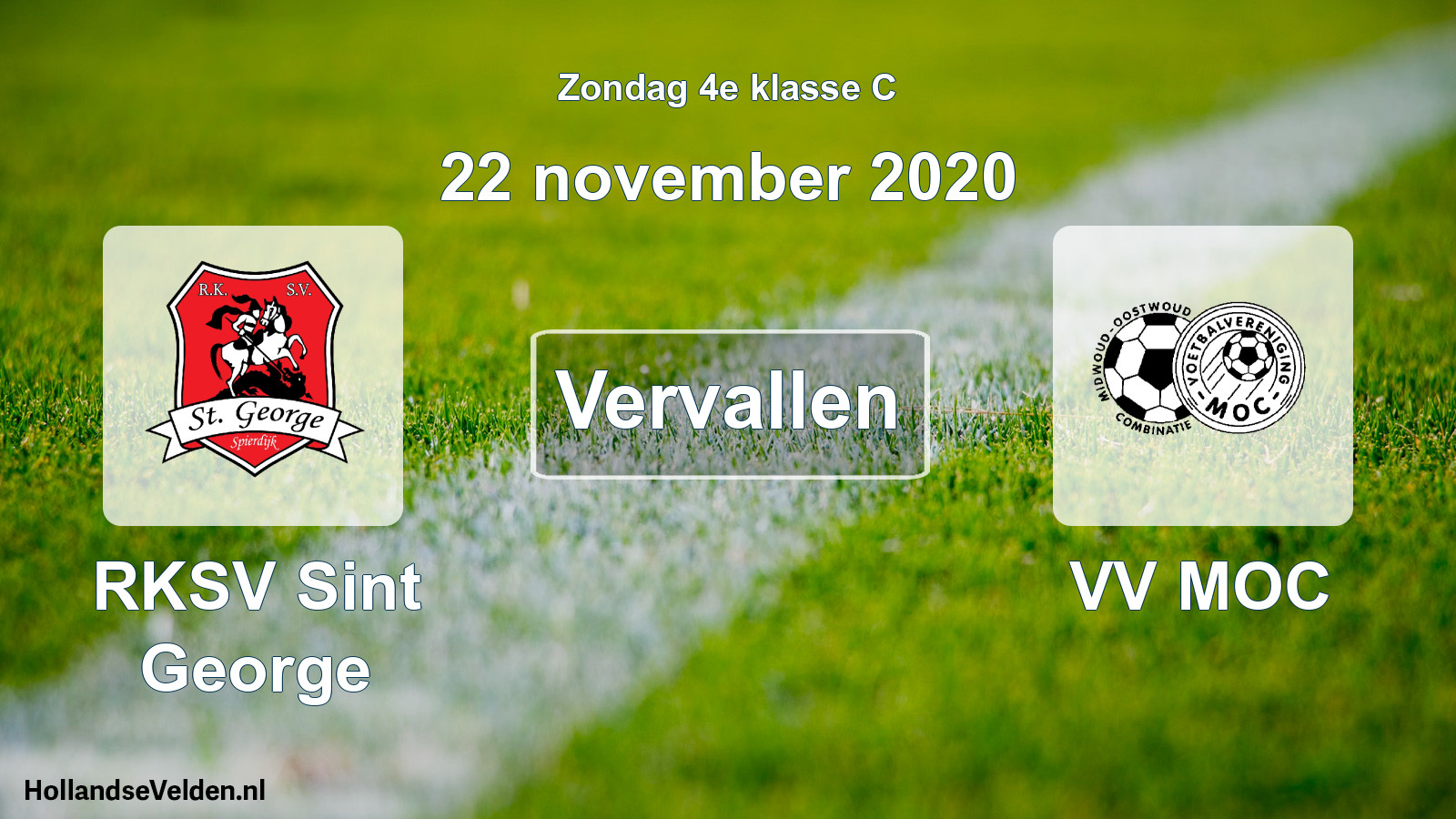 Scheduled Match: RKSV Sint George - VV MOC (22 November 2020)