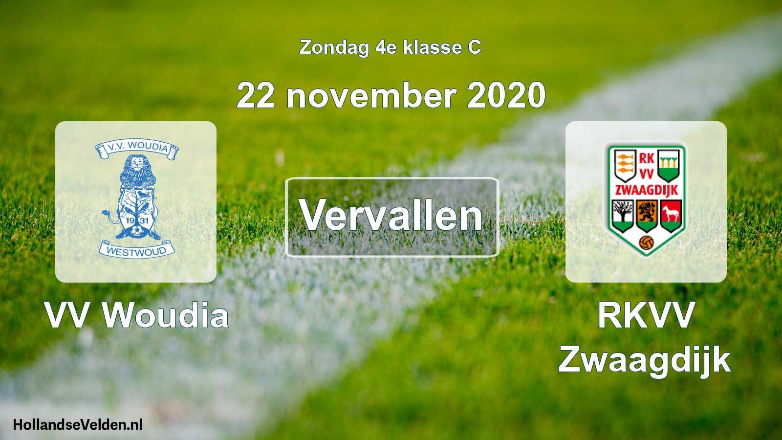 Scheduled Match: VV Woudia - RKVV Zwaagdijk (22 November 2020)