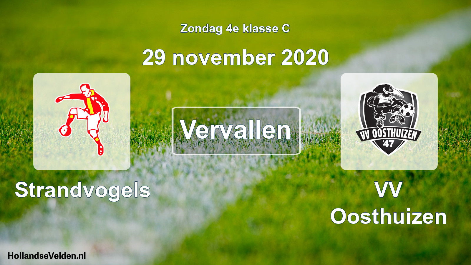 Scheduled Match: Strandvogels - VV Oosthuizen (29 November 2020)