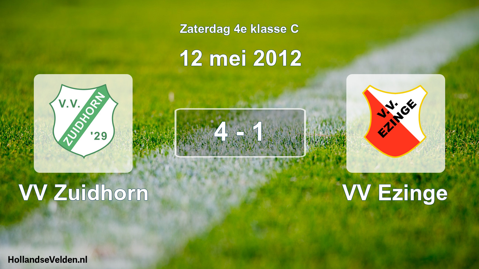 Total number of matches played: VV Zuidhorn - VV Ezinge 4 - 1 (12 May 2012)