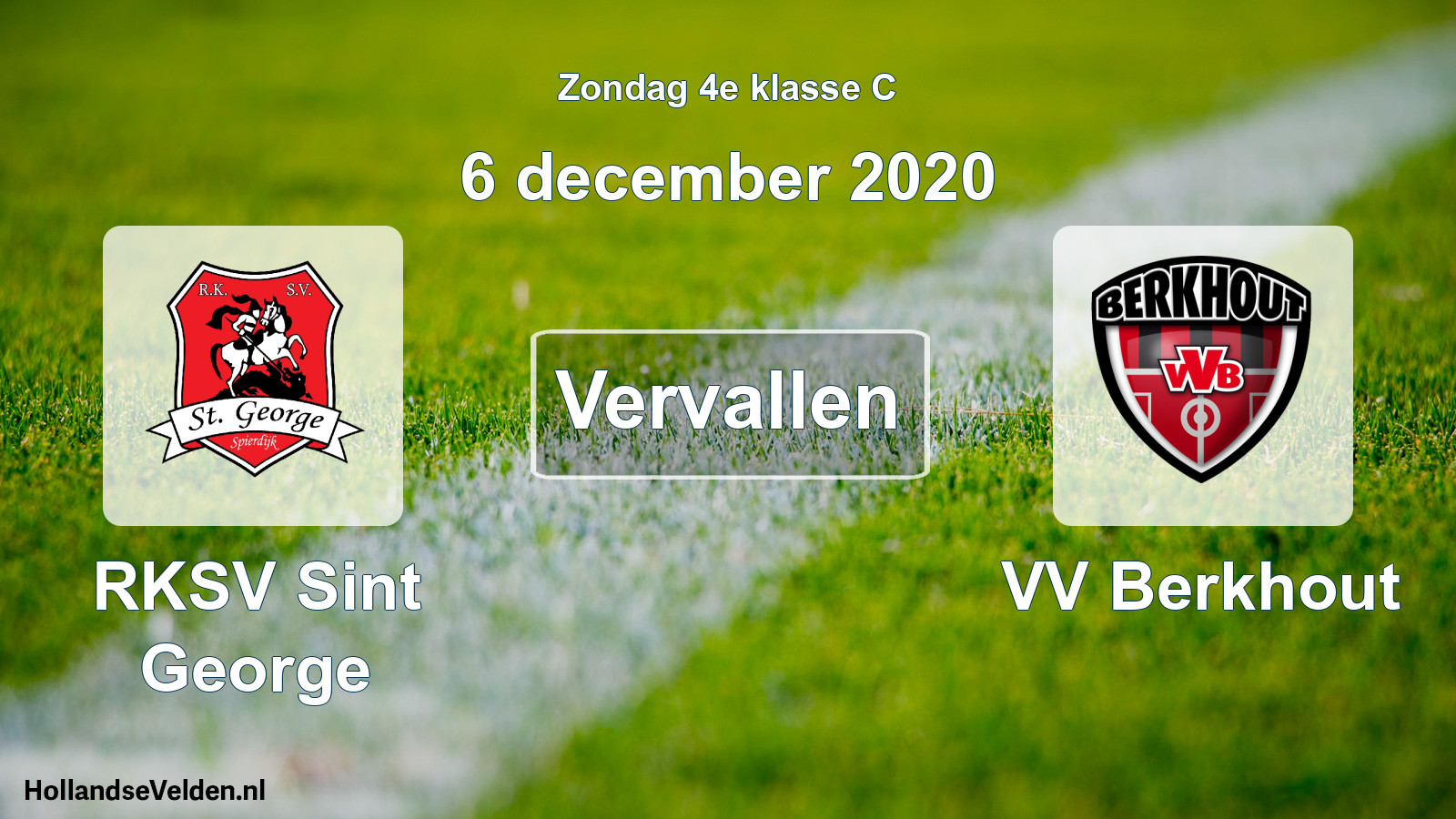 Scheduled Match: RKSV Sint George - VV Berkhout (6 December 2020)
