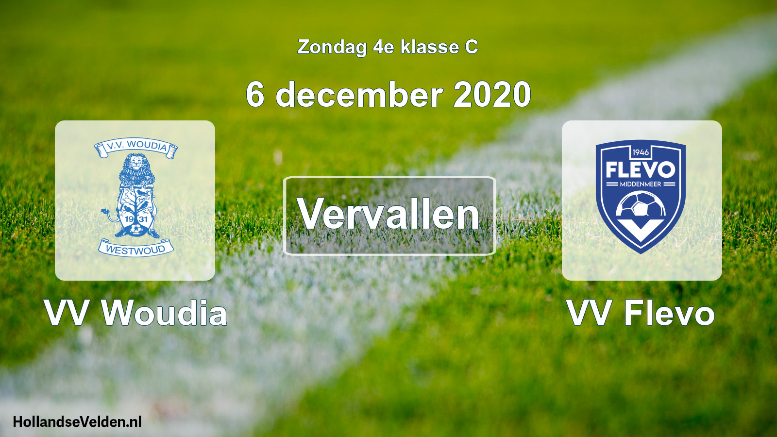 Scheduled Match: VV Woudia - VV Flevo (6 December 2020)