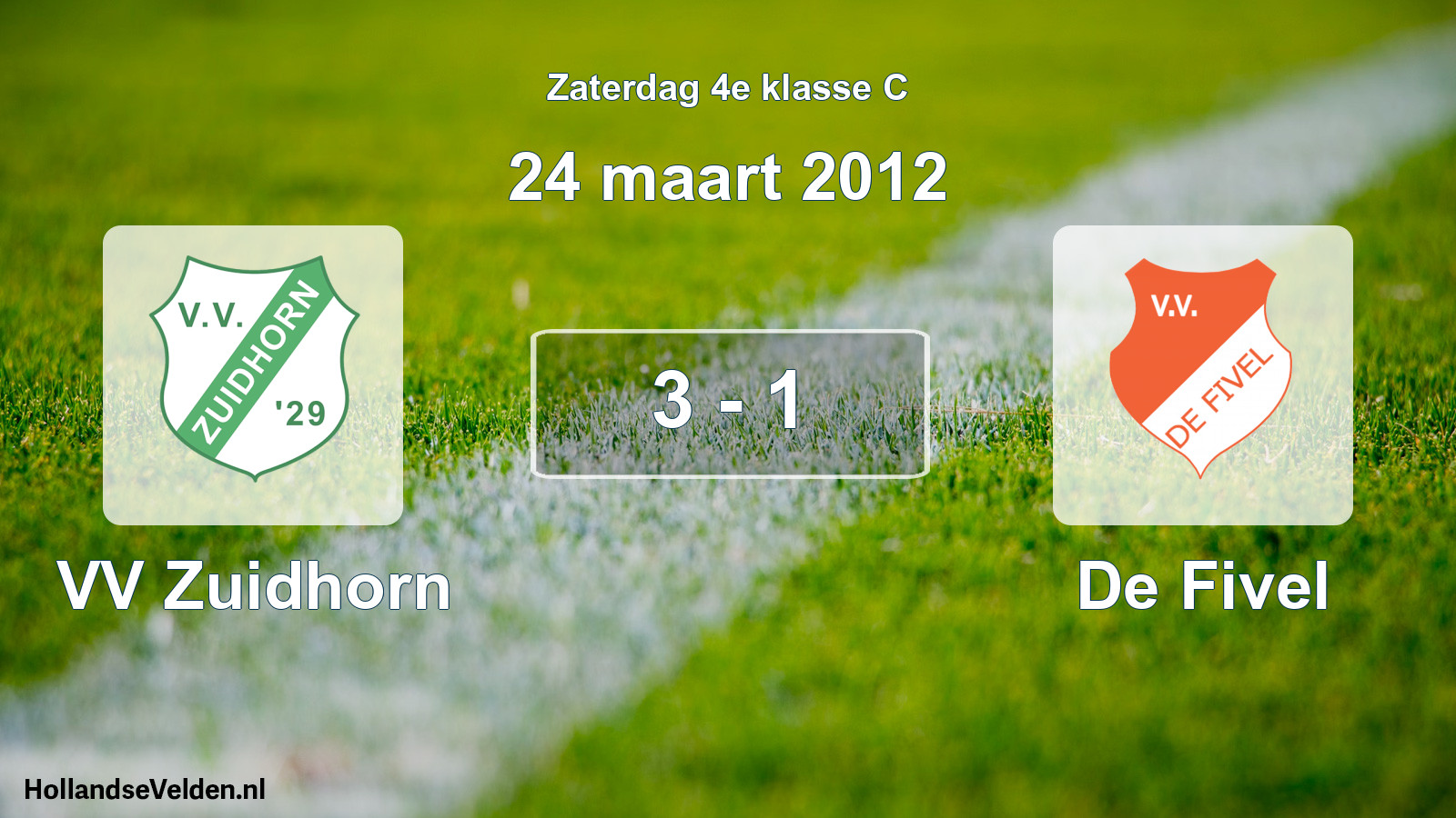 Total number of matches played: VV Zuidhorn - De Fivel 3 - 1 (24 March 2012)