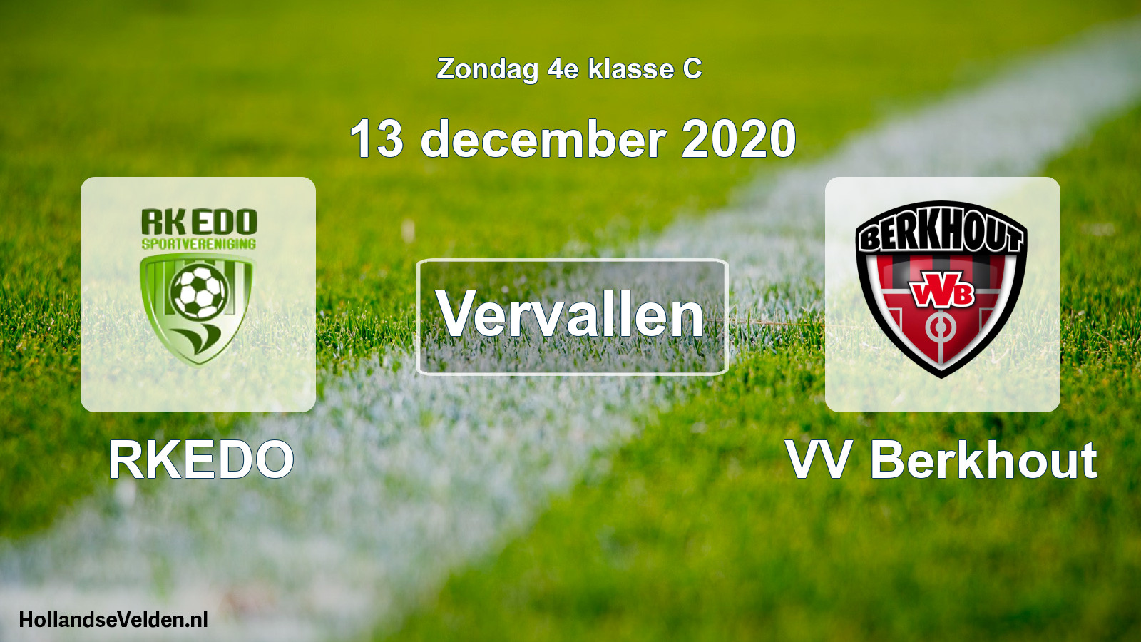 Scheduled Match: RKEDO - VV Berkhout (13 December 2020)