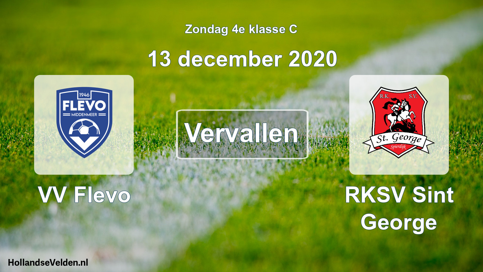 Scheduled Match: VV Flevo - RKSV Sint George (13 December 2020)