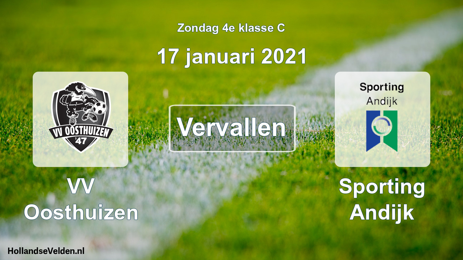 Scheduled Match: VV Oosthuizen - Sporting Andijk (17 January 2021)