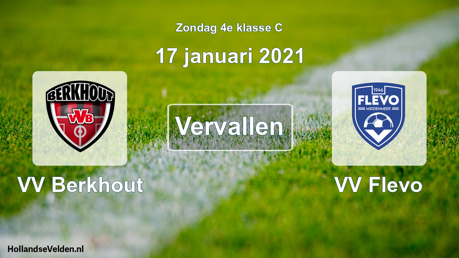 Scheduled Match: VV Berkhout - VV Flevo (17 January 2021)