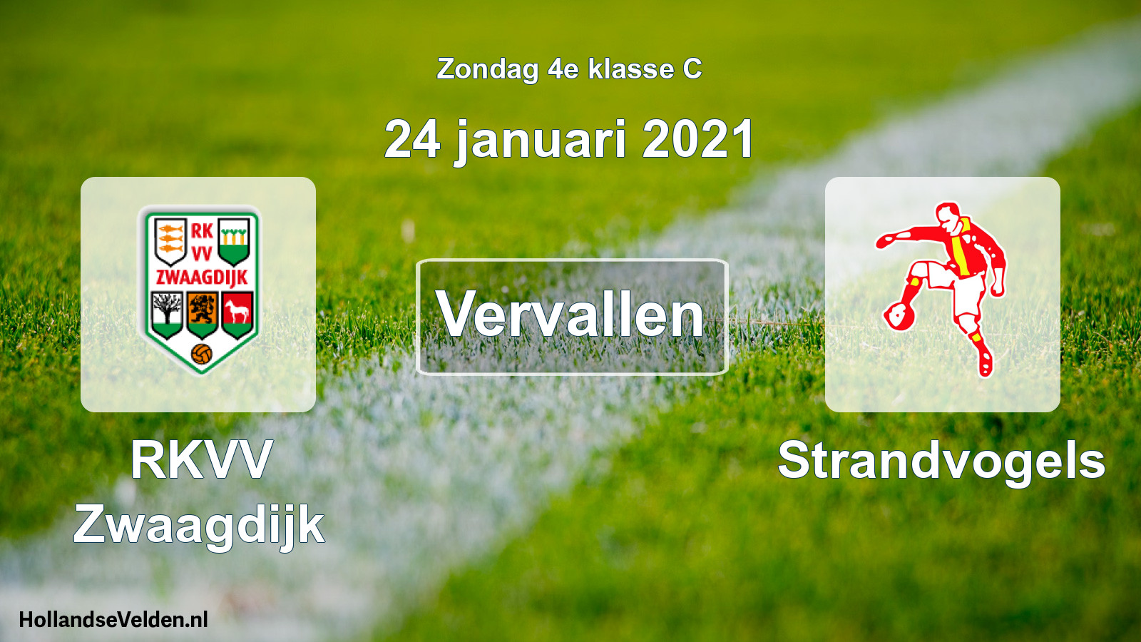 Scheduled Match: RKVV Zwaagdijk - Strandvogels (24 January 2021)