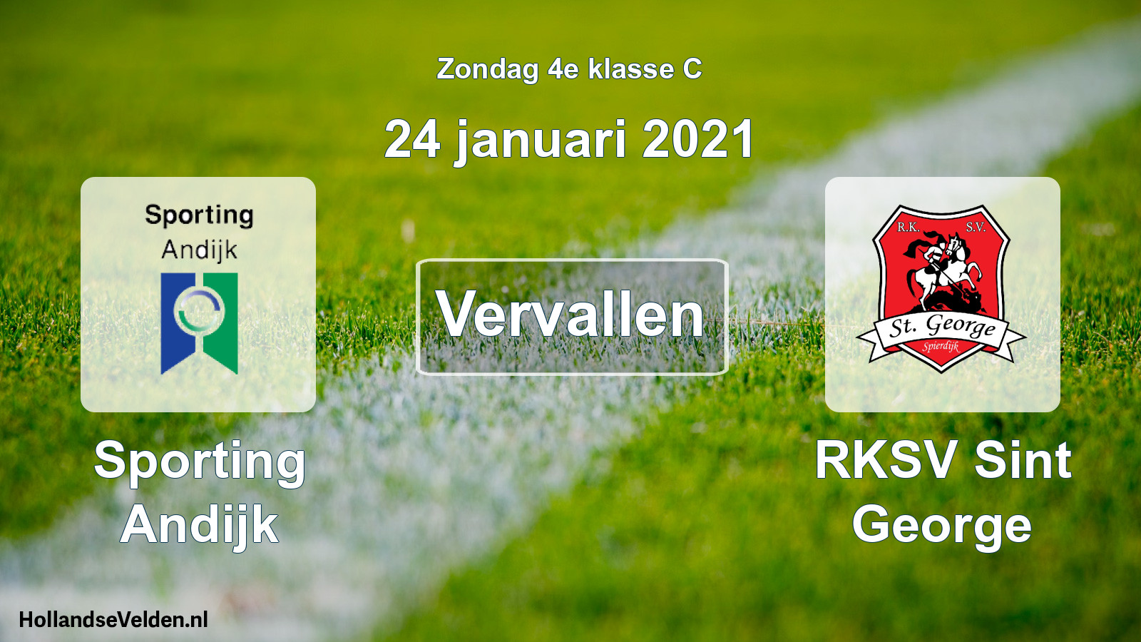 Scheduled Match: Sporting Andijk - RKSV Sint George (24 January 2021)