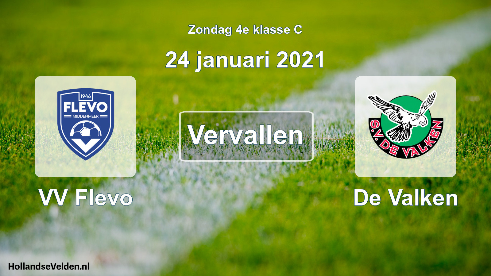 Scheduled Match: VV Flevo - De Valken (24 January 2021)