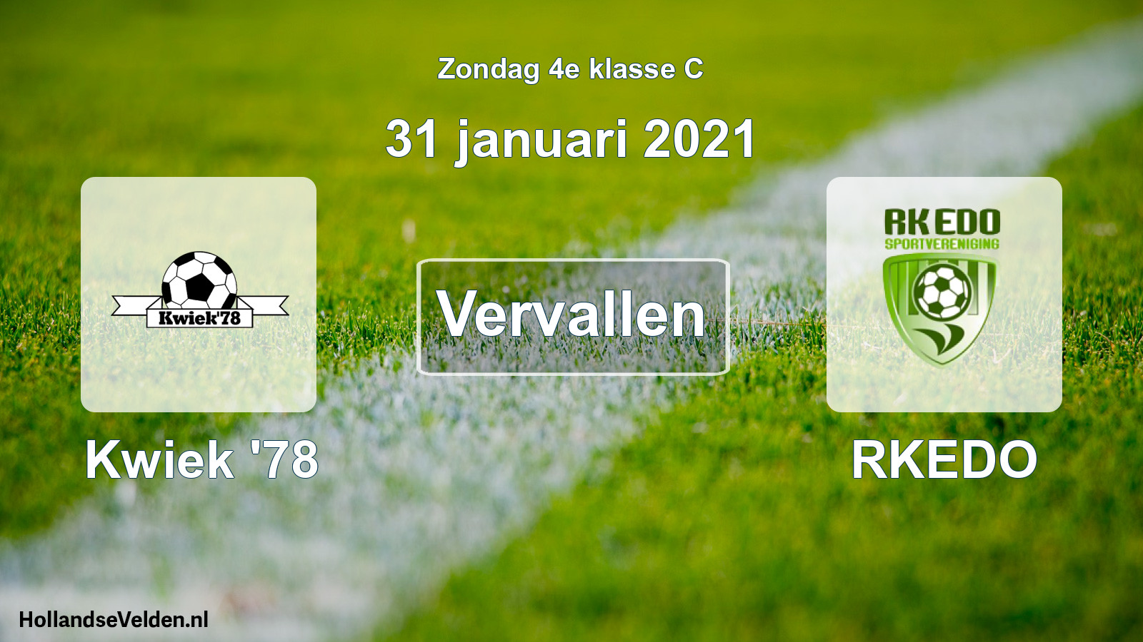 Scheduled Match: Kwiek '78 - RKEDO (31 January 2021)