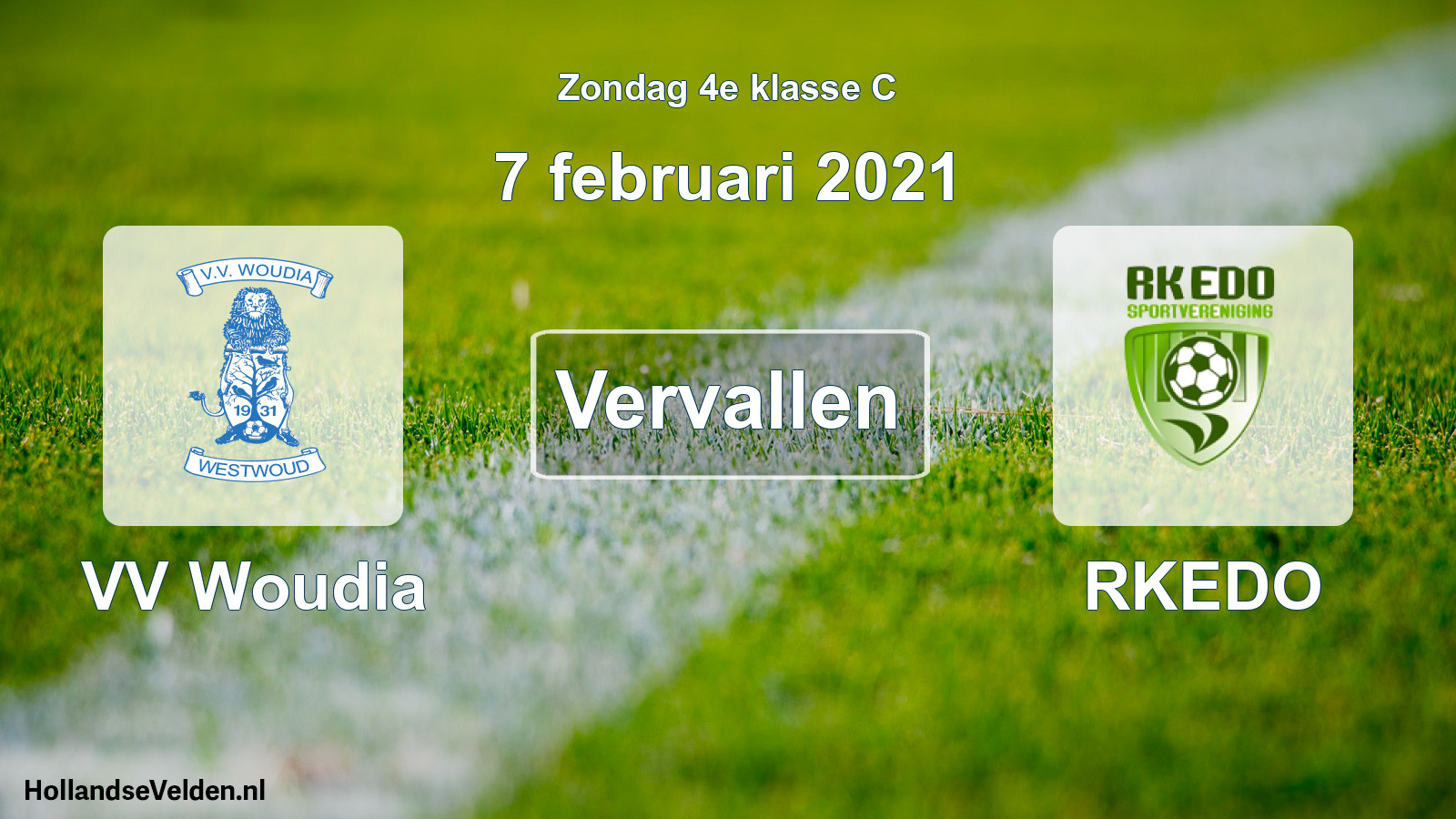 Scheduled Match: VV Woudia - RKEDO (7 February 2021)