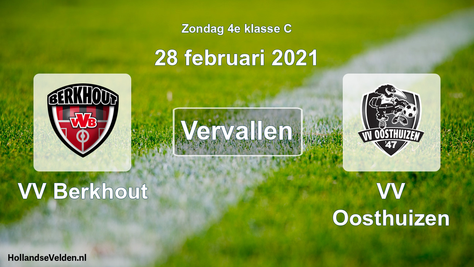 Scheduled Match: VV Berkhout - VV Oosthuizen (28 February 2021)