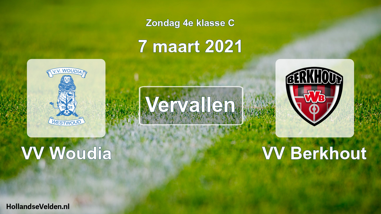 Scheduled Match: VV Woudia - VV Berkhout (7 March 2021)