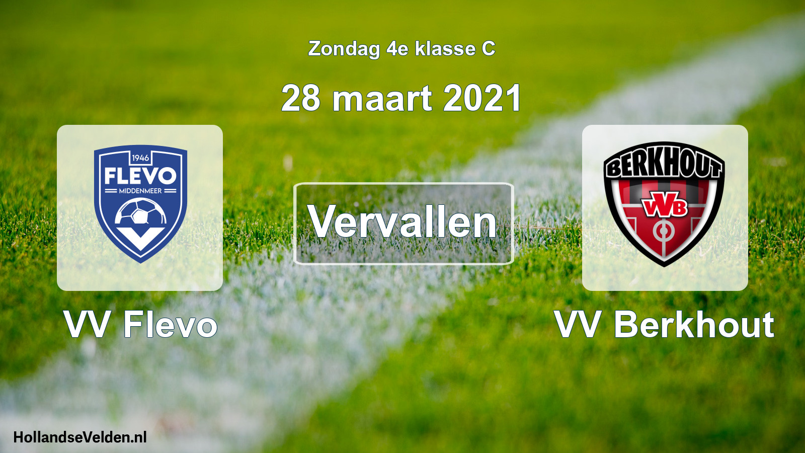 Scheduled Match: VV Flevo - VV Berkhout (28 March 2021)