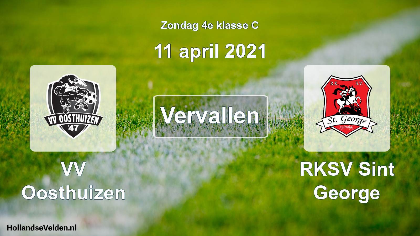 Scheduled Match: VV Oosthuizen - RKSV Sint George (11 April 2021)