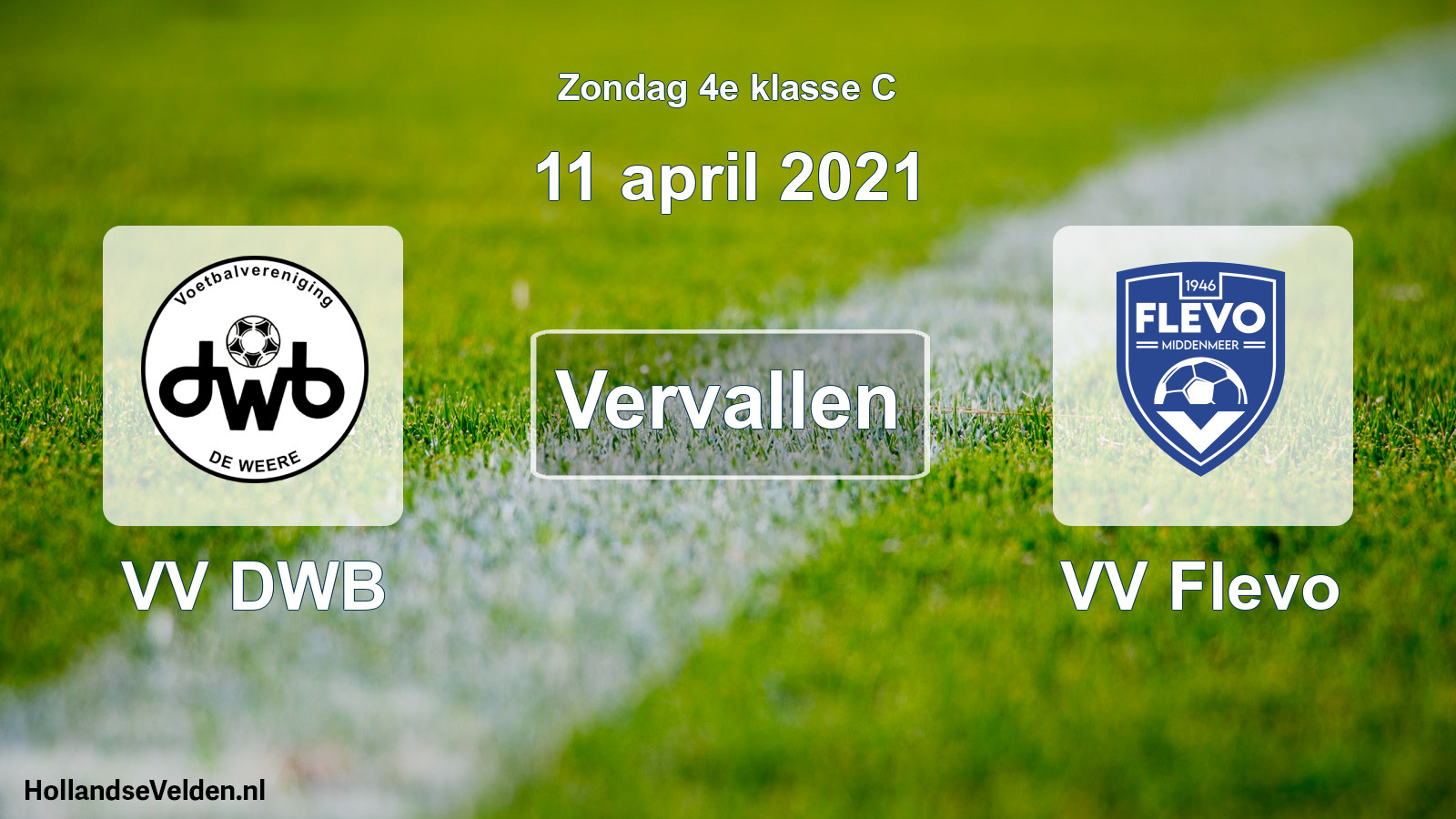 Scheduled Match: VV DWB - VV Flevo (11 April 2021)