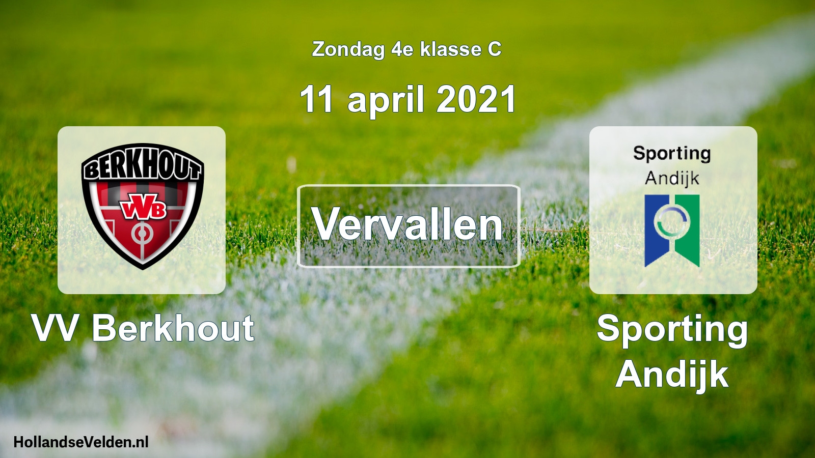 Scheduled Match: VV Berkhout - Sporting Andijk (11 April 2021)