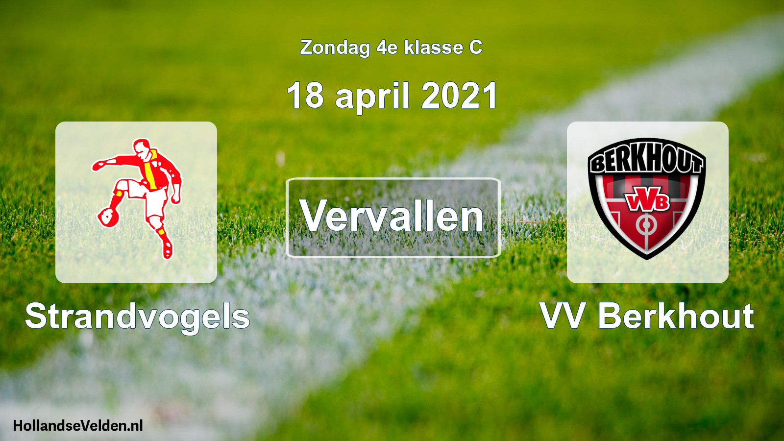 Scheduled Match: Strandvogels - VV Berkhout (18 April 2021)