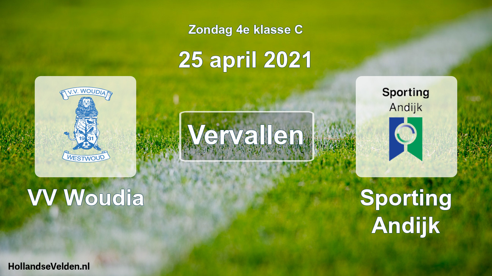 Scheduled Match: VV Woudia - Sporting Andijk (25 April 2021)