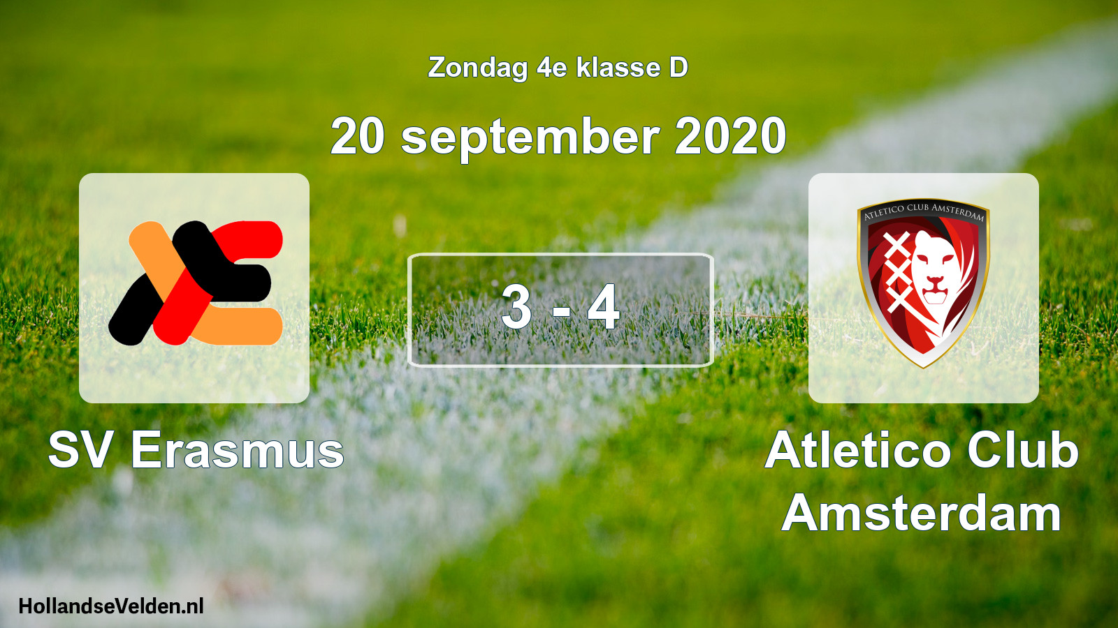 Total number of matches played: SV Erasmus - Atletico Club Amsterdam 3 - 4 (20 September 2020)