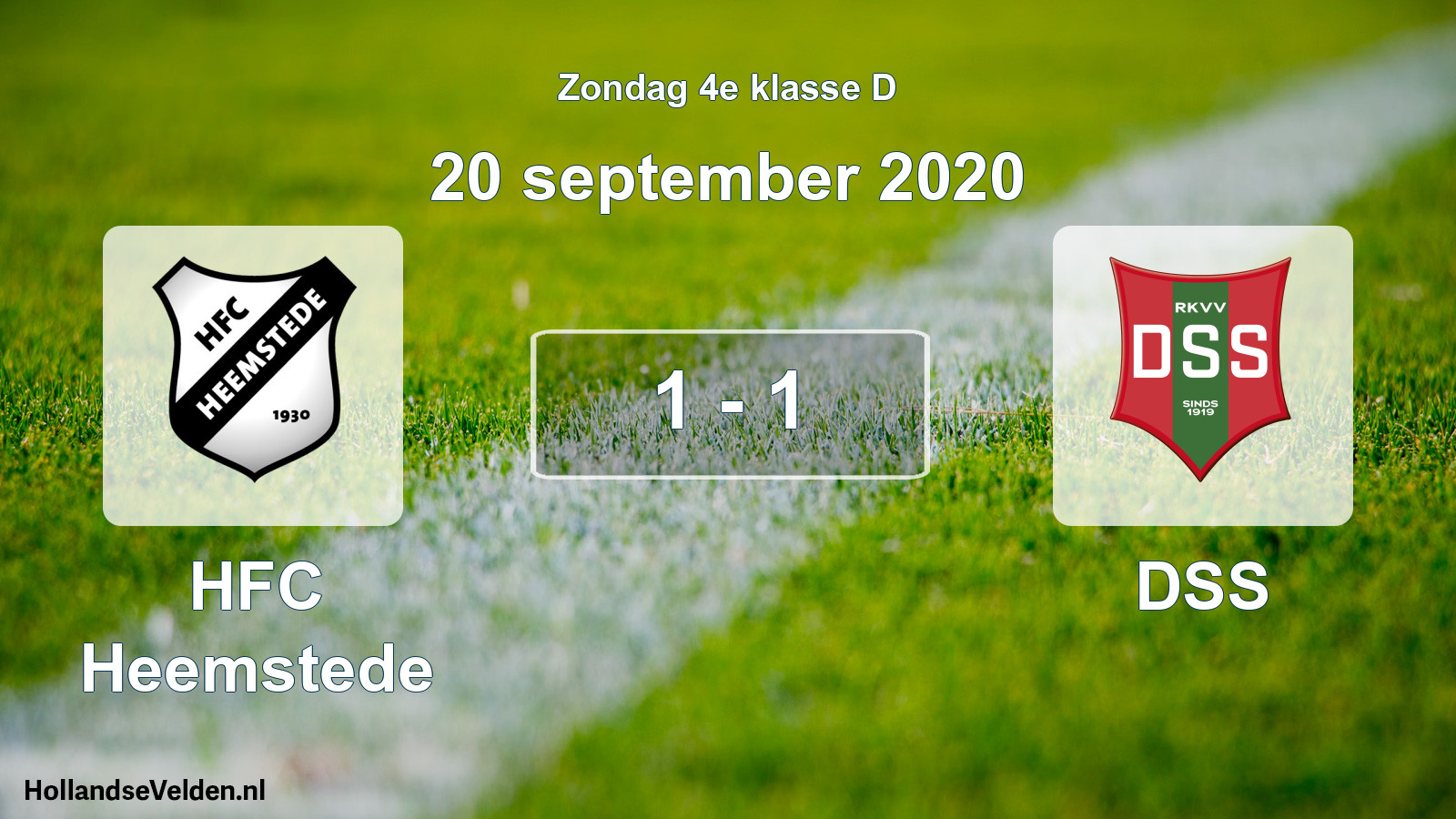 Total number of matches played: HFC Heemstede - DSS 1 - 1 (20 September 2020)