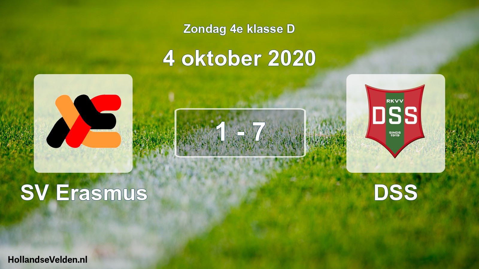 Total number of matches played: SV Erasmus - DSS 1 - 7 (4 October 2020)