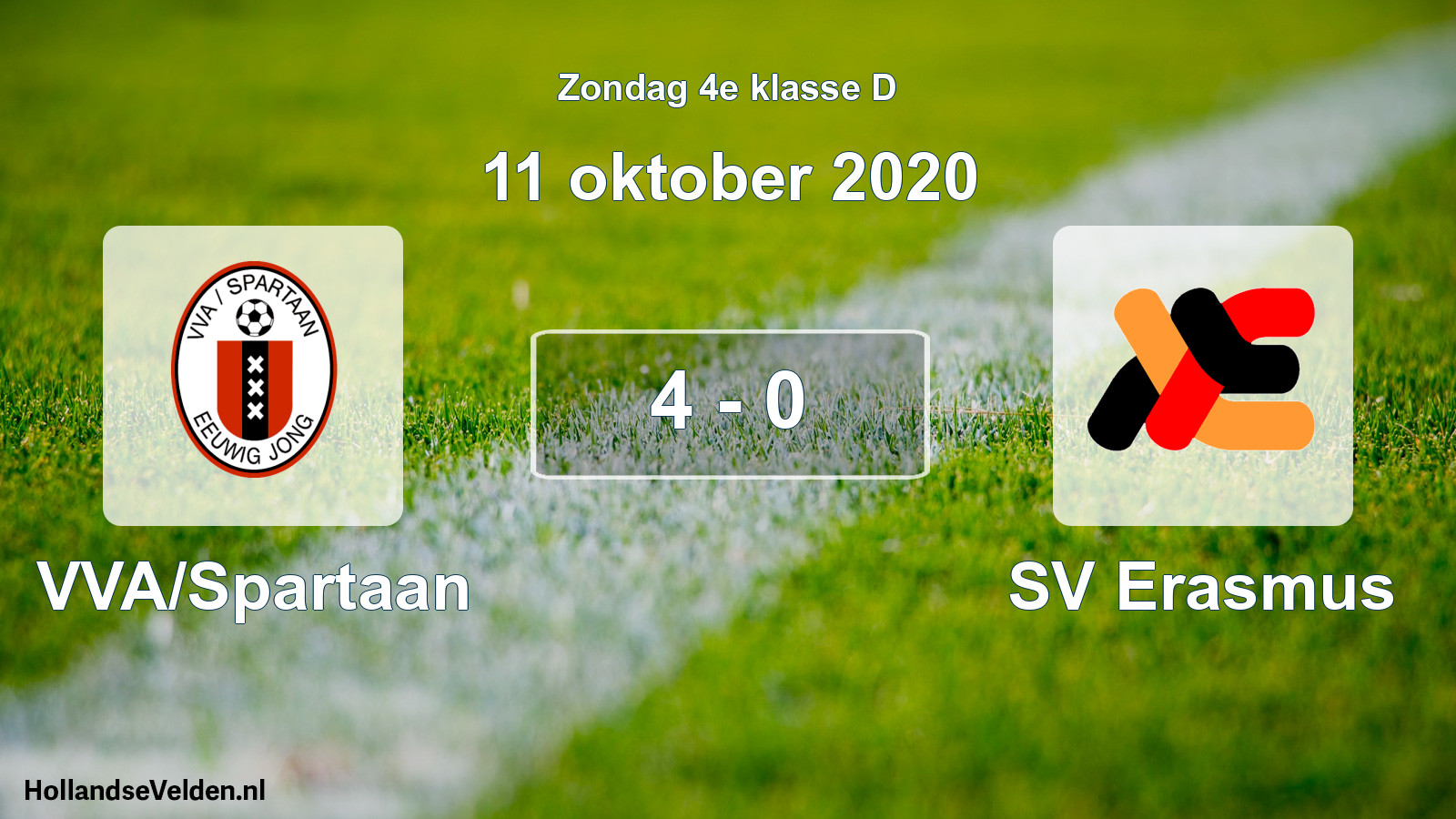 Total number of matches played: VVA/Spartaan - SV Erasmus 4 - 0 (11 October 2020)