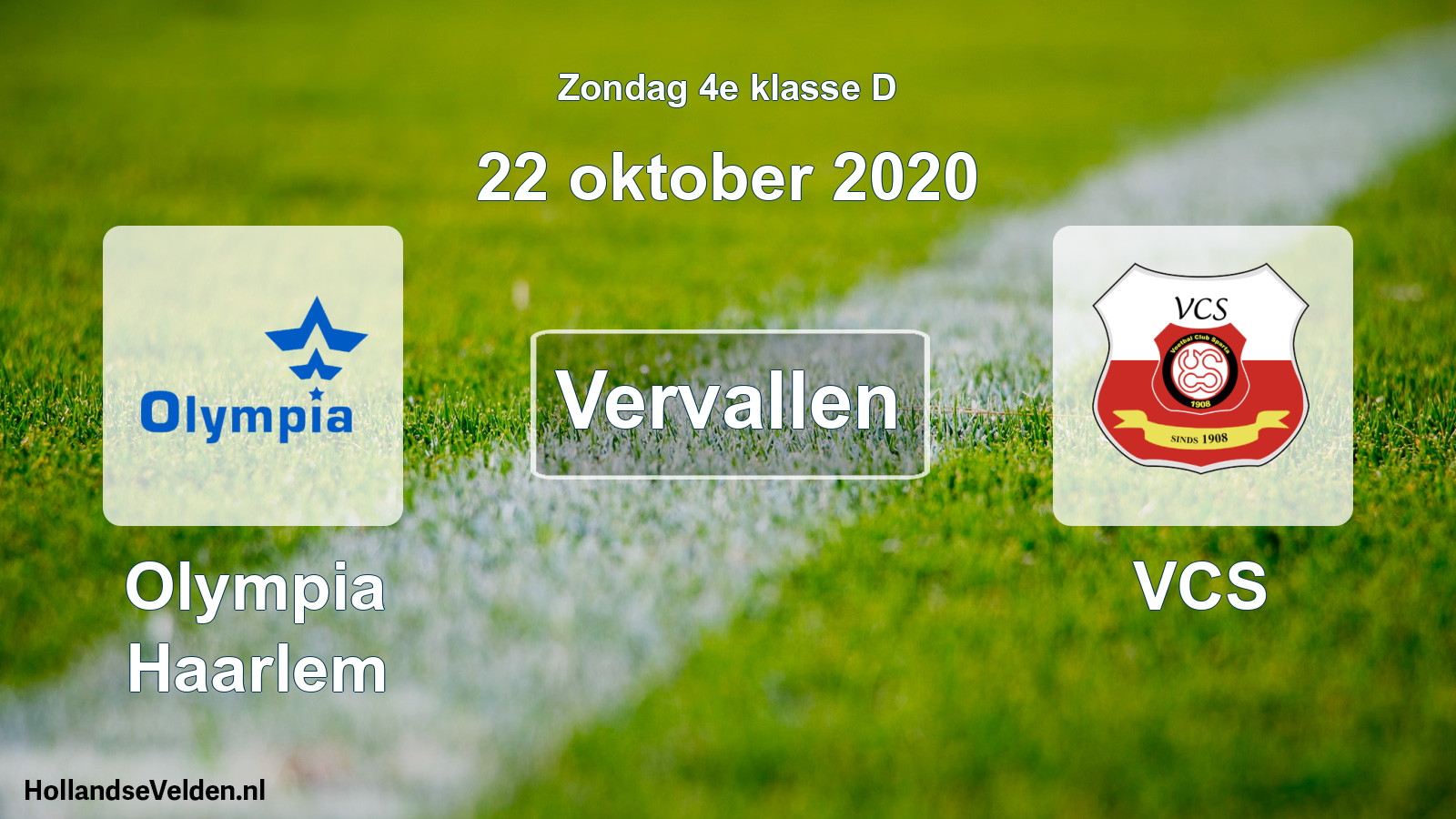 Scheduled Match: Olympia Haarlem - VCS (22 October 2020)