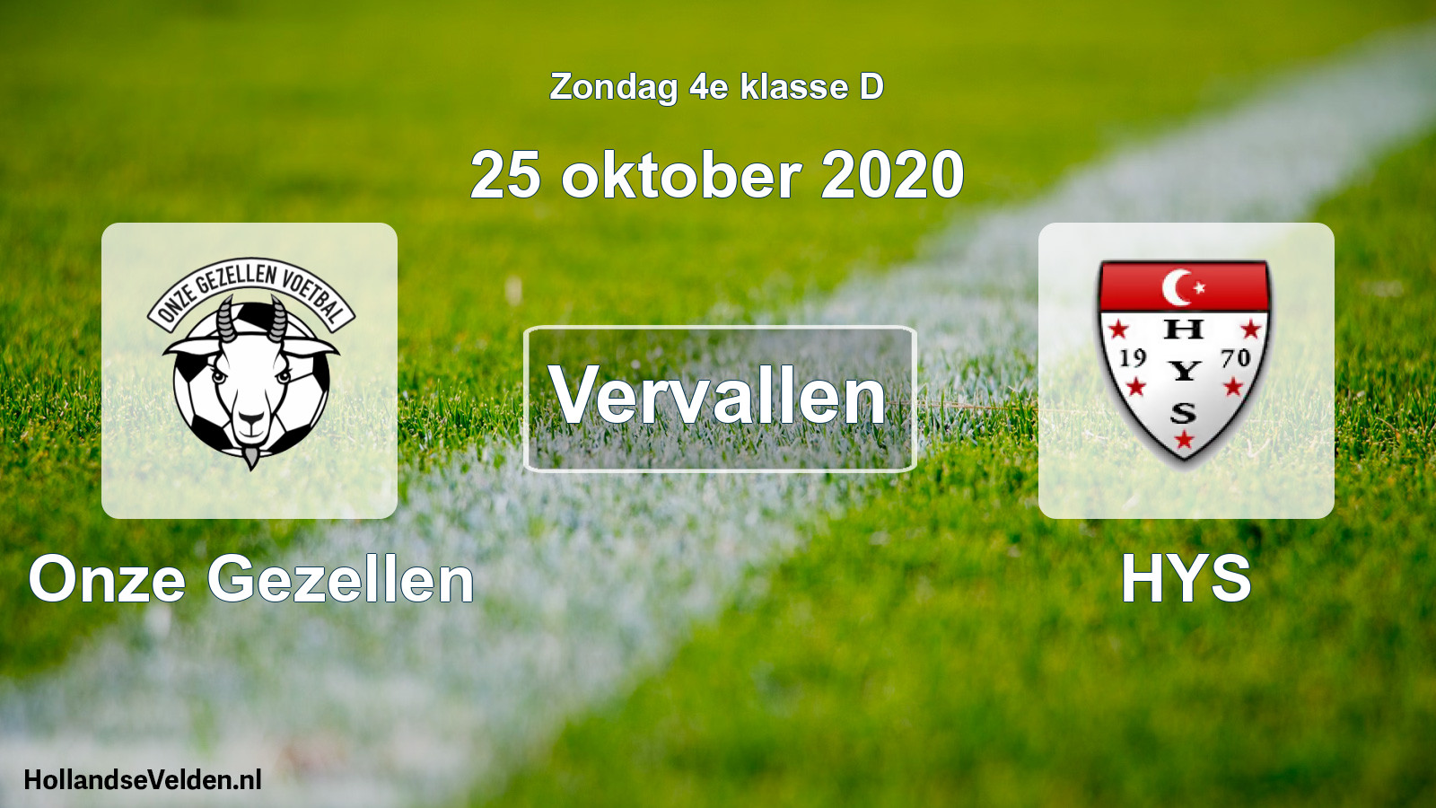 Scheduled Match: Onze Gezellen - HYS (25 October 2020)