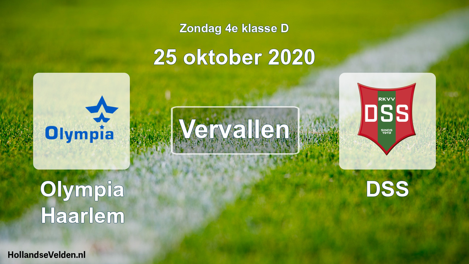 Scheduled Match: Olympia Haarlem - DSS (25 October 2020)