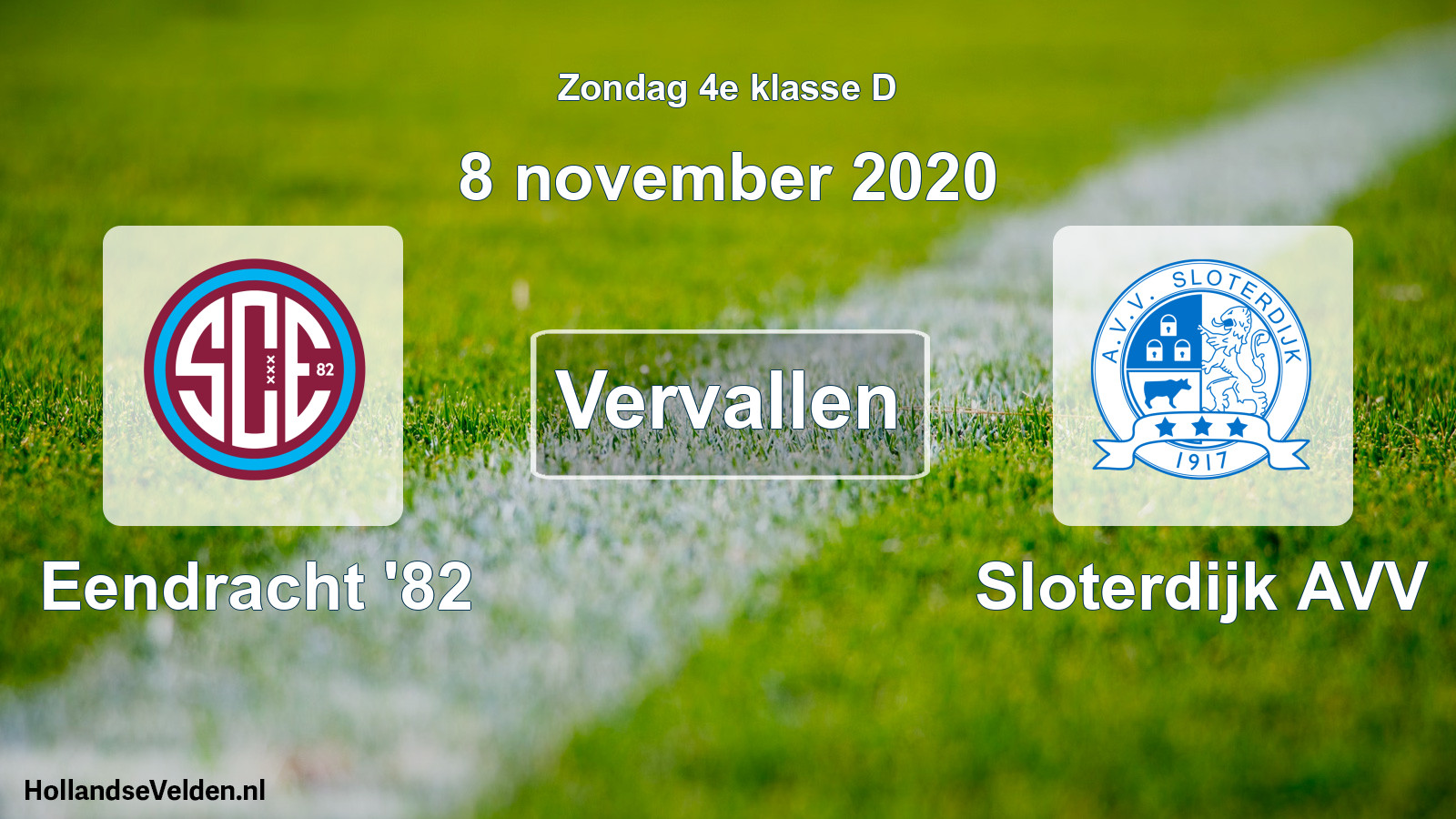 Scheduled Match: Eendracht '82 - Sloterdijk AVV (8 November 2020)