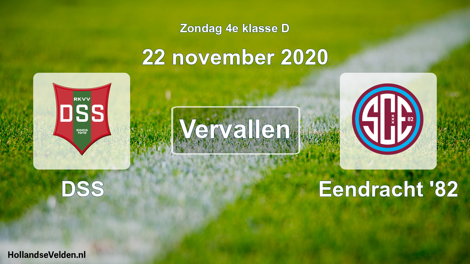 Scheduled Match: DSS - Eendracht '82 (22 November 2020)