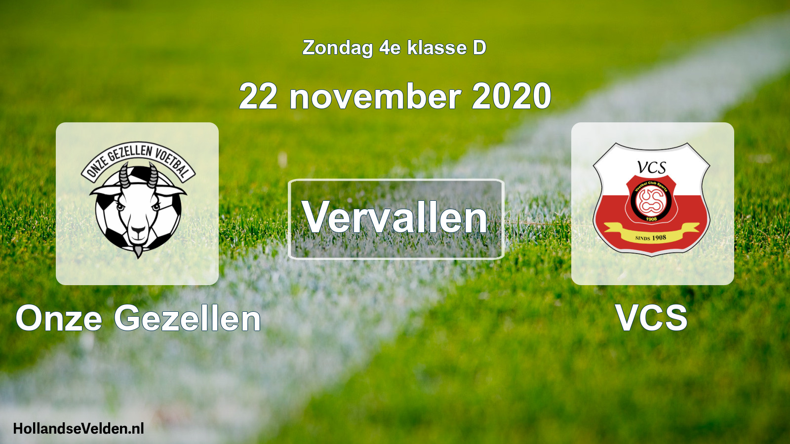 Scheduled Match: Onze Gezellen - VCS (22 November 2020)