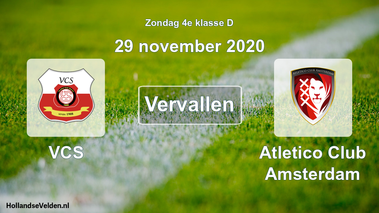 Scheduled Match: VCS - Atletico Club Amsterdam (29 November 2020)