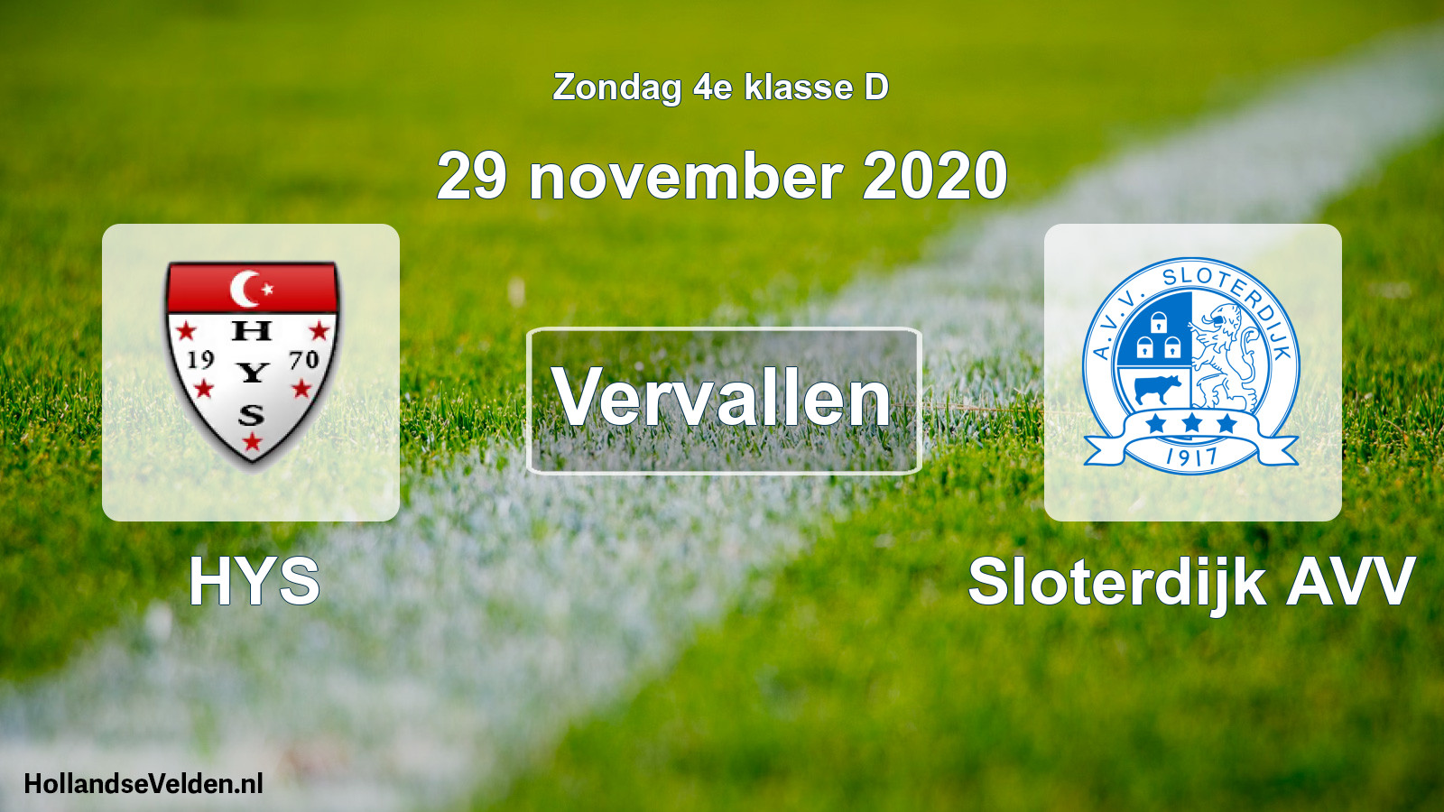 Scheduled Match: HYS - Sloterdijk AVV (29 November 2020)