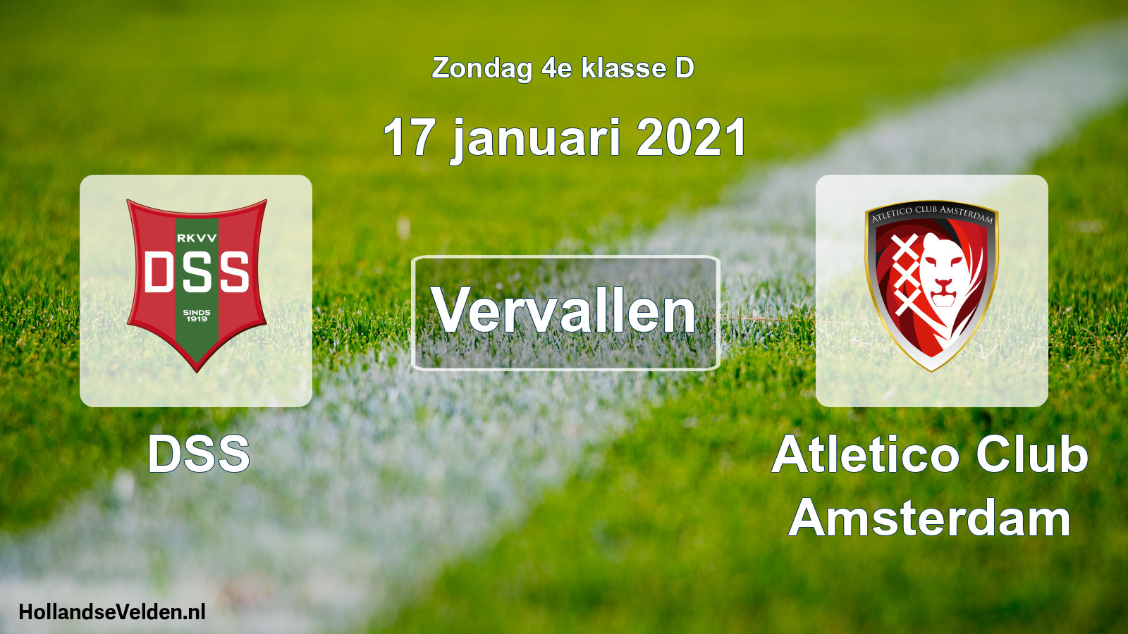 Scheduled Match: DSS - Atletico Club Amsterdam (17 January 2021)