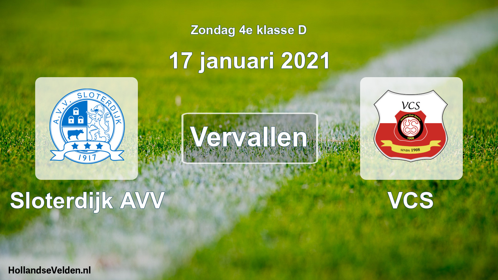 Scheduled Match: Sloterdijk AVV - VCS (17 January 2021)