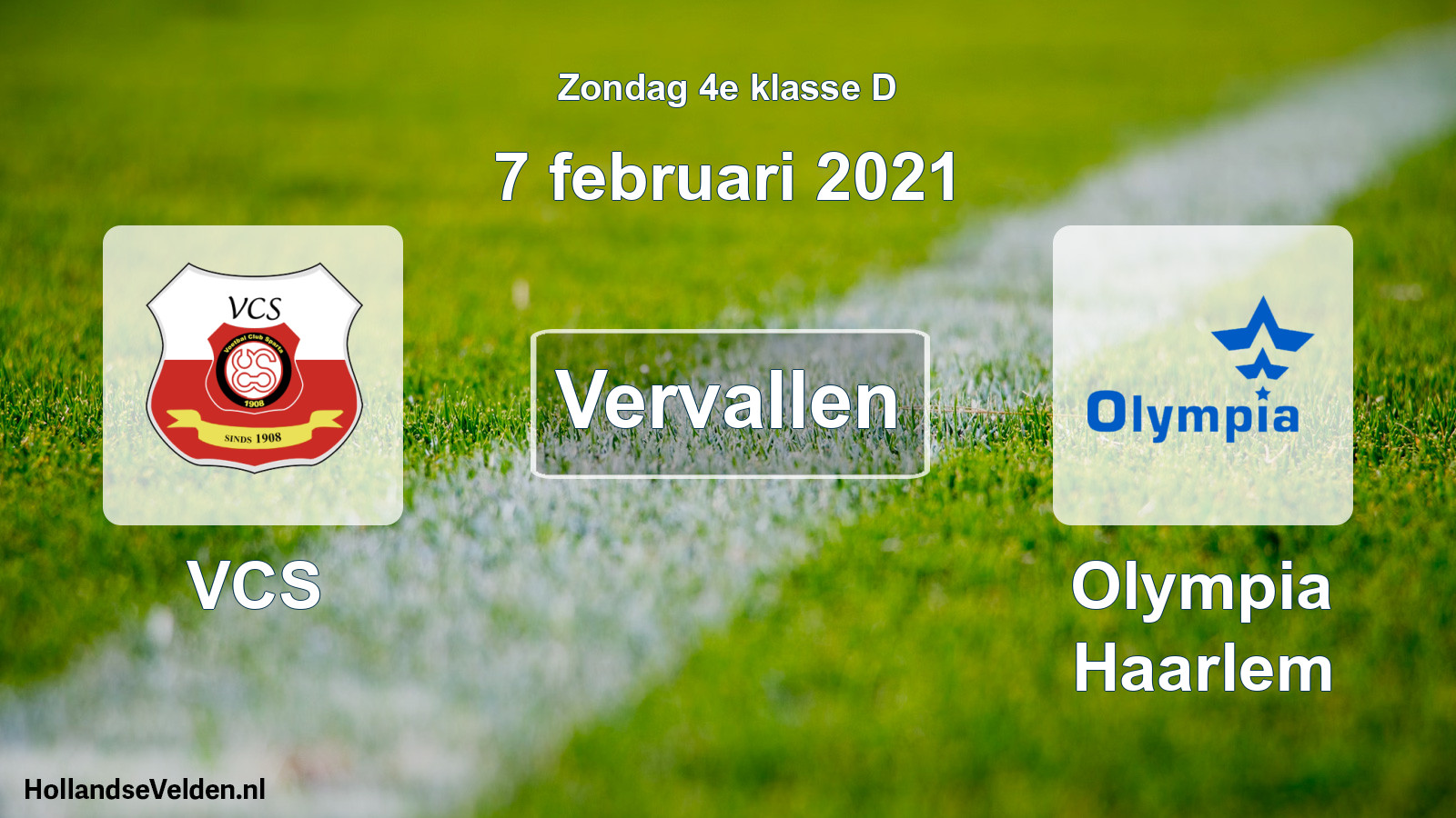 Scheduled Match: VCS - Olympia Haarlem (7 February 2021)