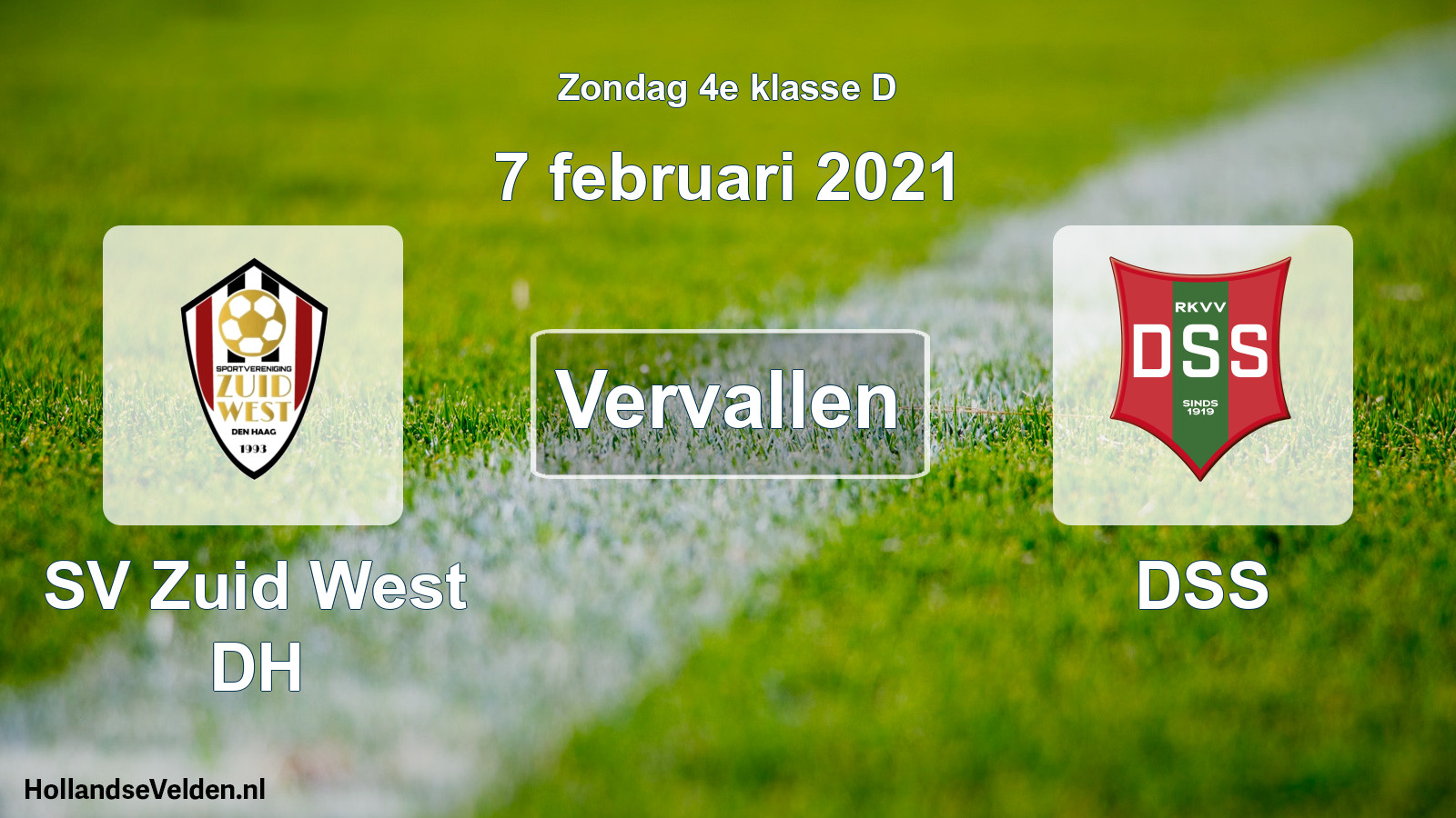 Scheduled Match: SV Zuid West DH - DSS (7 February 2021)