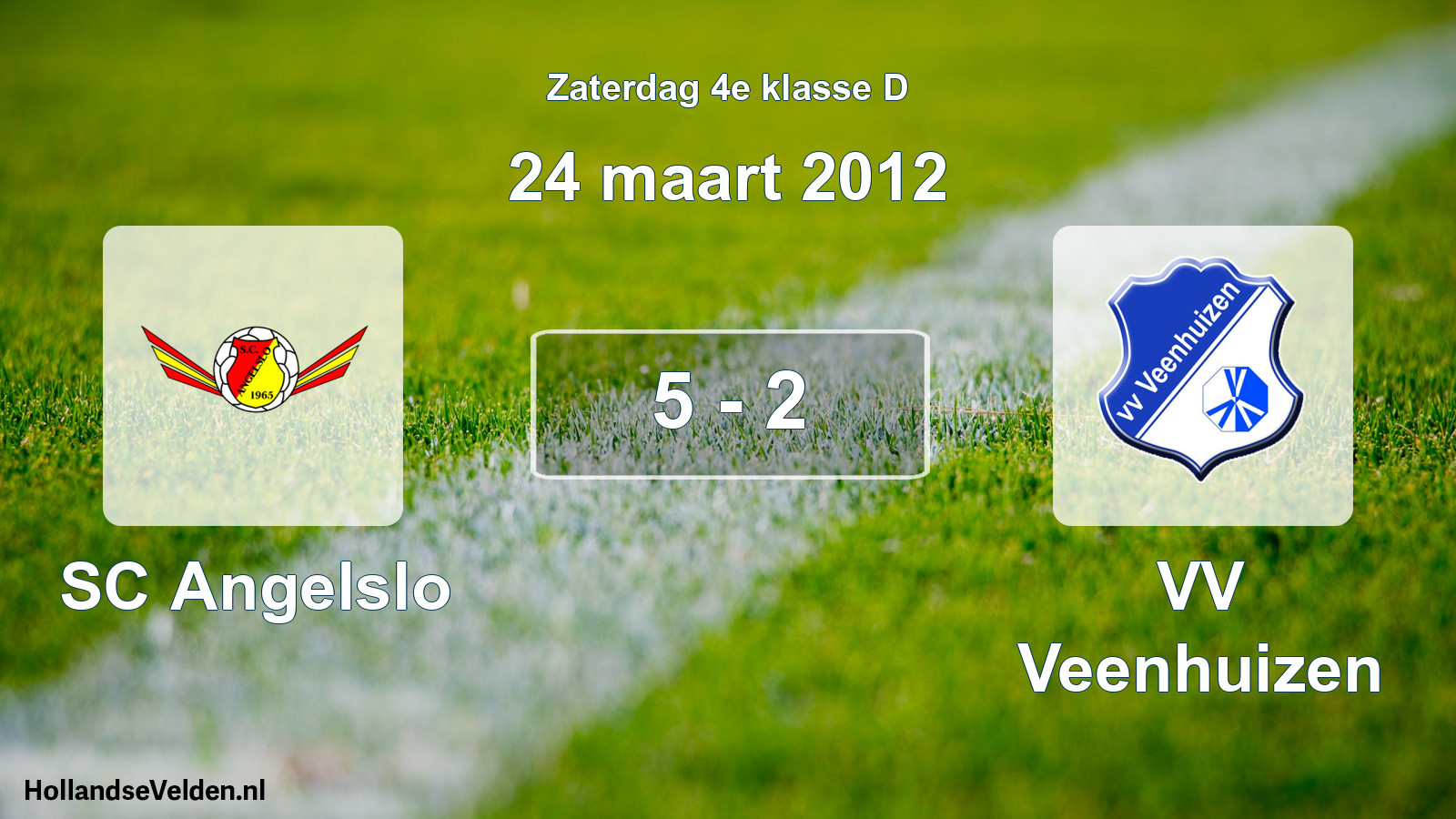 Total number of matches played: SC Angelslo - VV Veenhuizen 5 - 2 (24 March 2012)