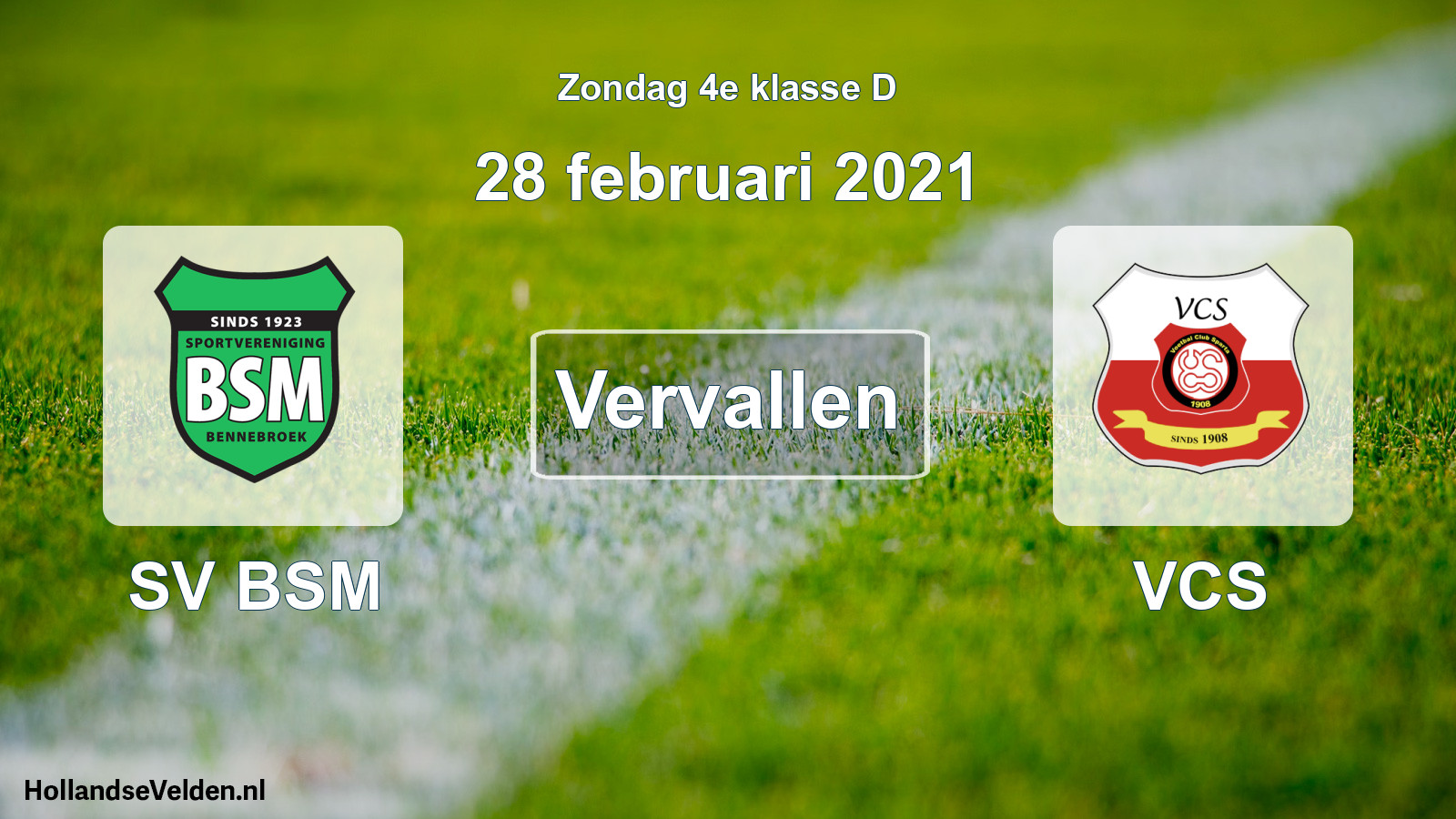 Scheduled Match: SV BSM - VCS (28 February 2021)