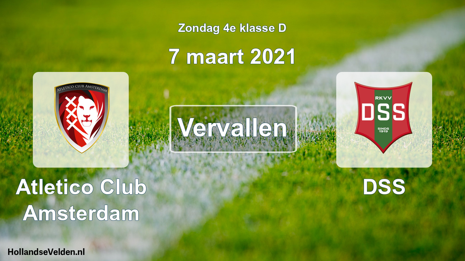 Scheduled Match: Atletico Club Amsterdam - DSS (7 March 2021)